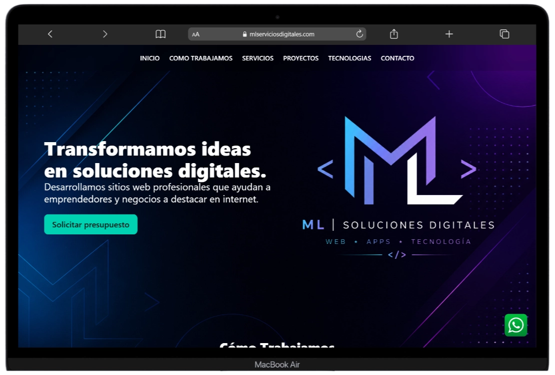 Portfolio web de ML Soluciones Digitales